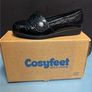 Black Croc-Embossed Loafers